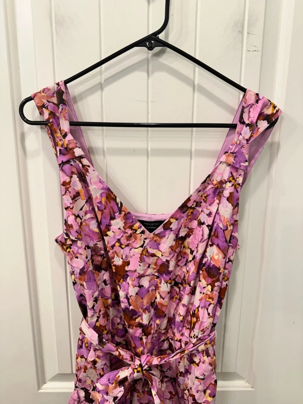 NWT Banana Republic Factory Linen Blend Origami Knot Jumpsuit Pink Floral S